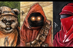 Gabe's Cave sketchcards- Wicket, Jawa, Imperial Royal Guard