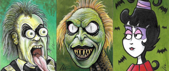 “Beetlejuice, Beetlejuice, Lydia!” – My Latest Sketchcards